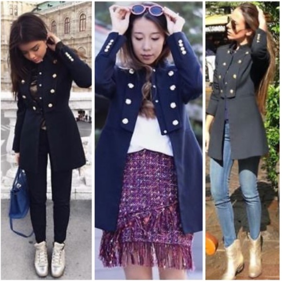 Zara Military Style Long Blazer - Picture 3 of 8